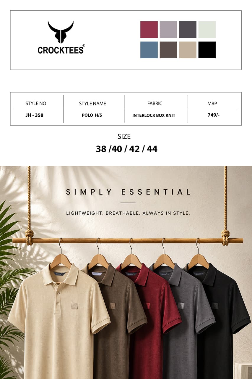 Style Jh 358 Crocktees Cotton Mens Tshirts Exporter India