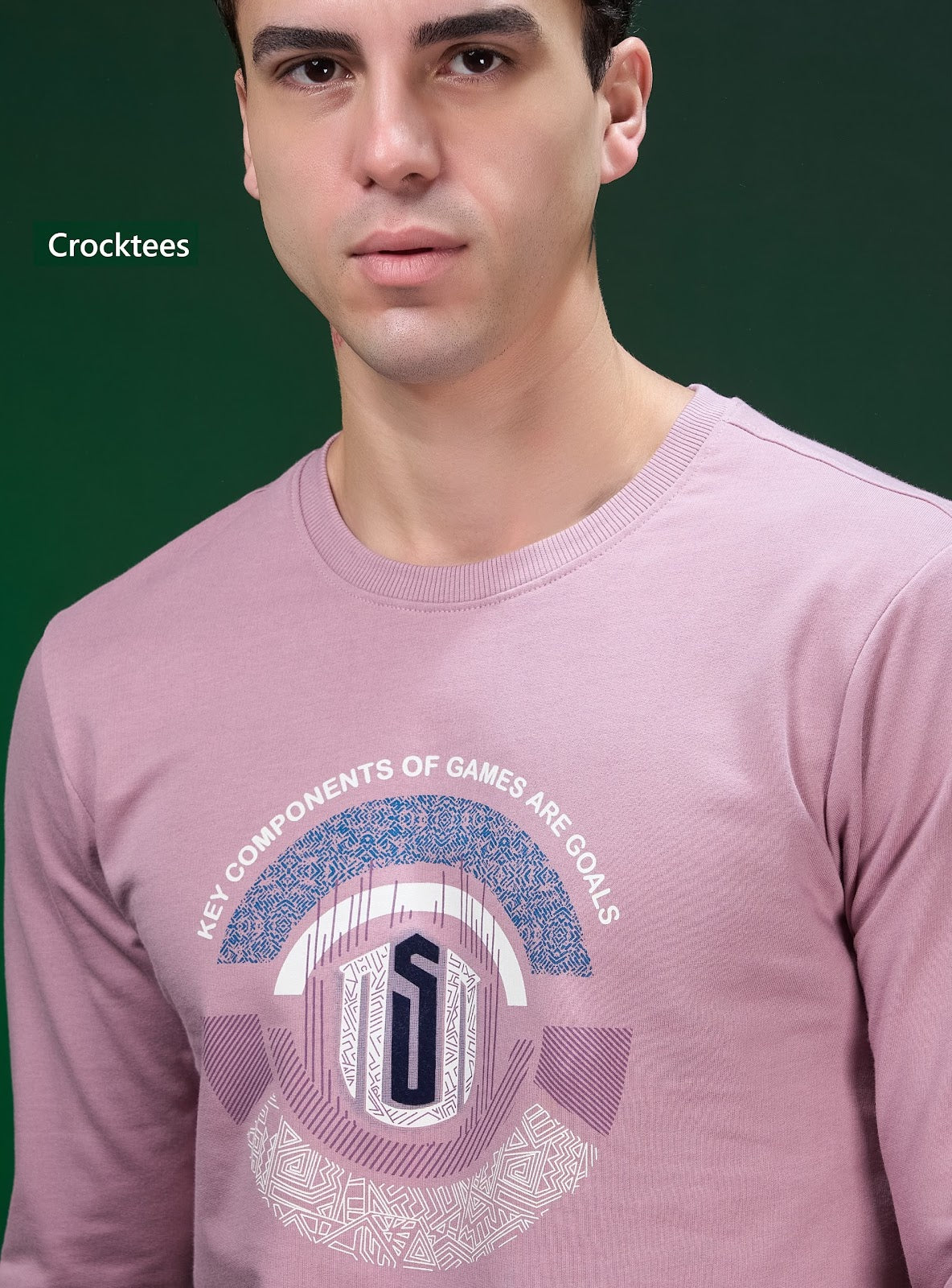 Style Jh 397 Full Sleeves Crocktees Cotton Looper Mens Tshirts Wholesaler Gujarat
