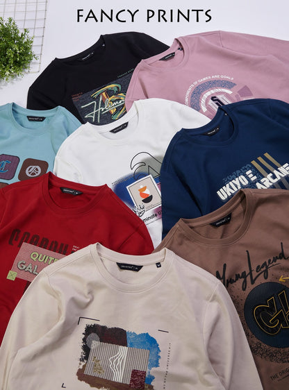 Style Jh 397 Full Sleeves Crocktees Cotton Looper Mens Tshirts Wholesaler Gujarat