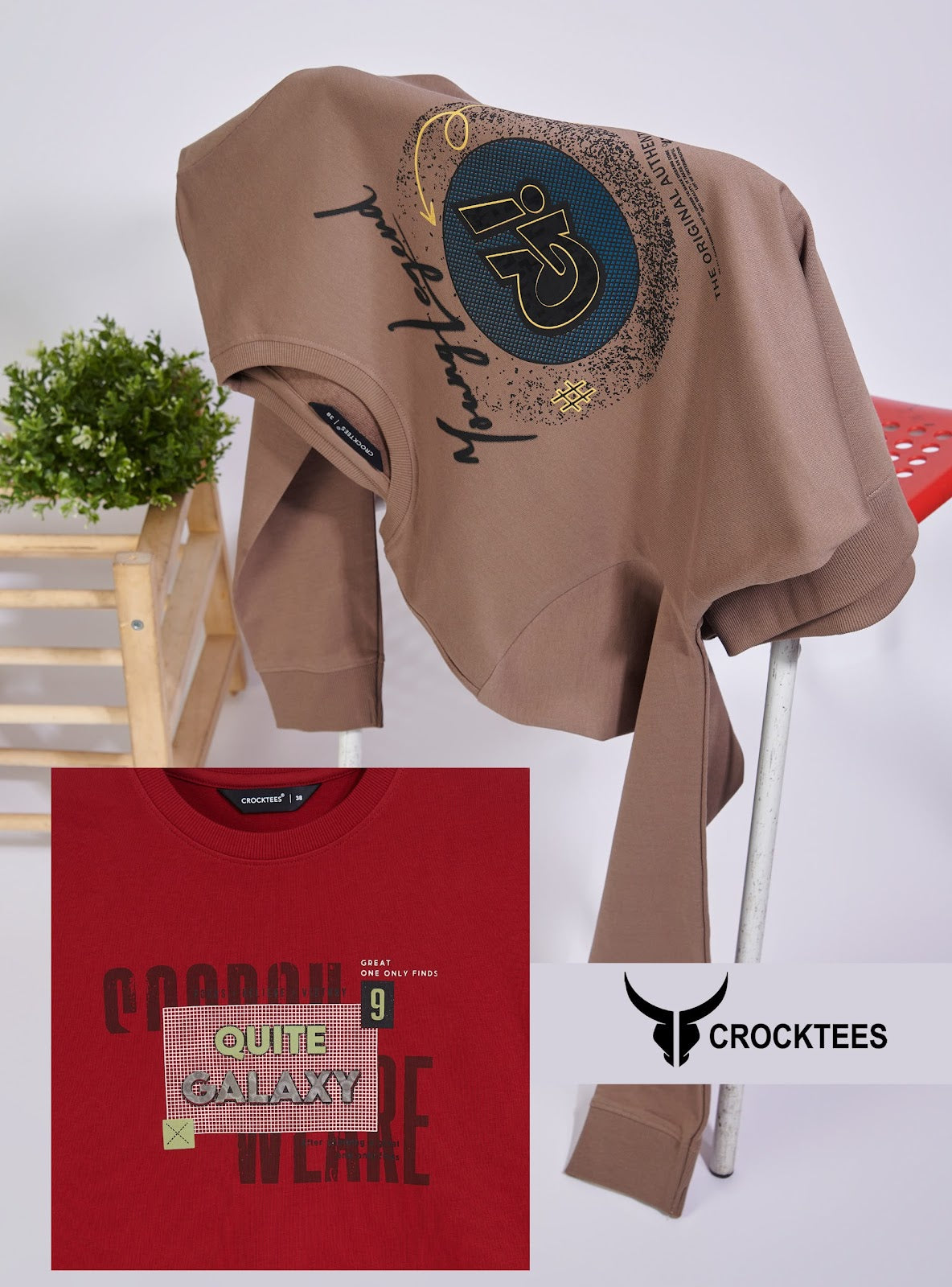 Style Jh 397 Full Sleeves Crocktees Cotton Looper Mens Tshirts Wholesaler Gujarat