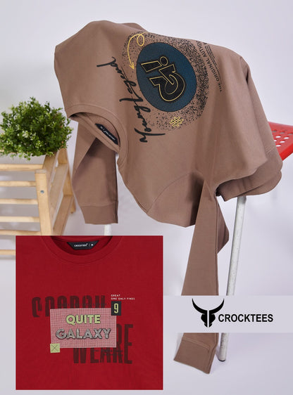 Style Jh 397 Full Sleeves Crocktees Cotton Looper Mens Tshirts Wholesaler Gujarat