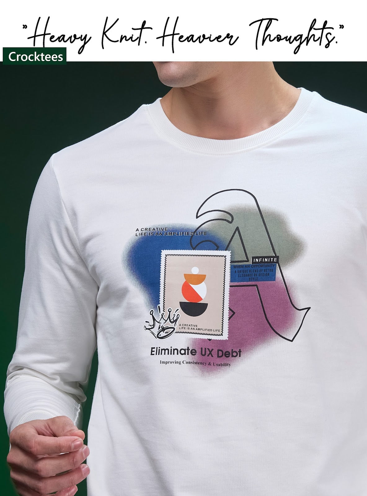 Style Jh 397 Full Sleeves Crocktees Cotton Looper Mens Tshirts Wholesaler Gujarat