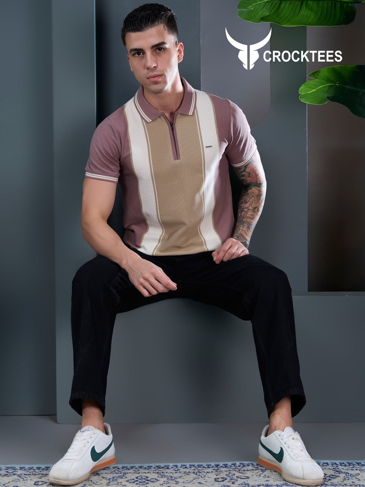 Style Jh 562 Waffle Crocktees Interlock Mens Tshirts Exporter India