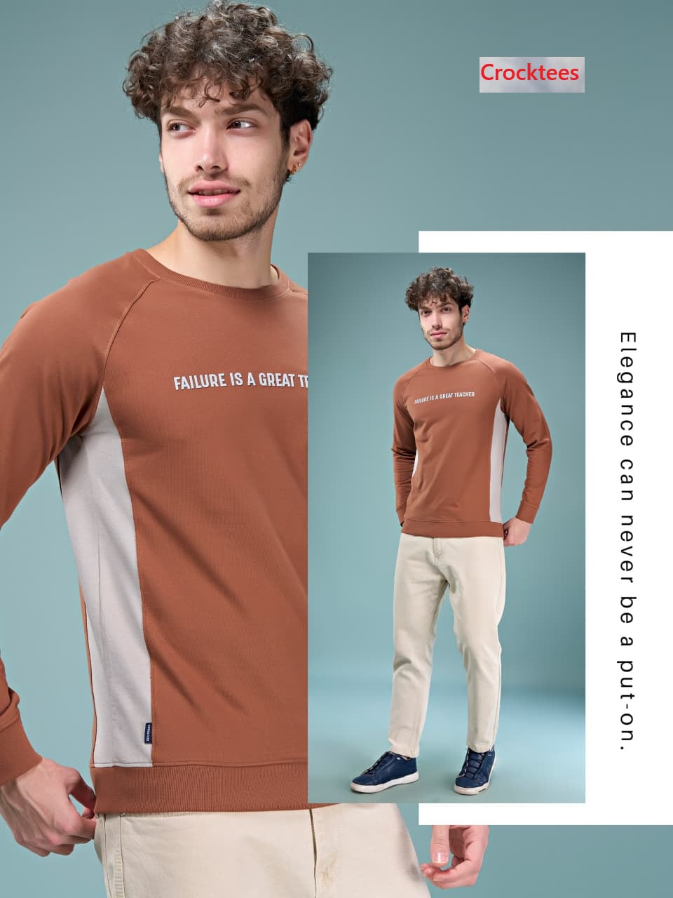 Style Jh 588 Cut And Sew Crocktees Cotton Looper Mens Tshirts Wholesale Rate