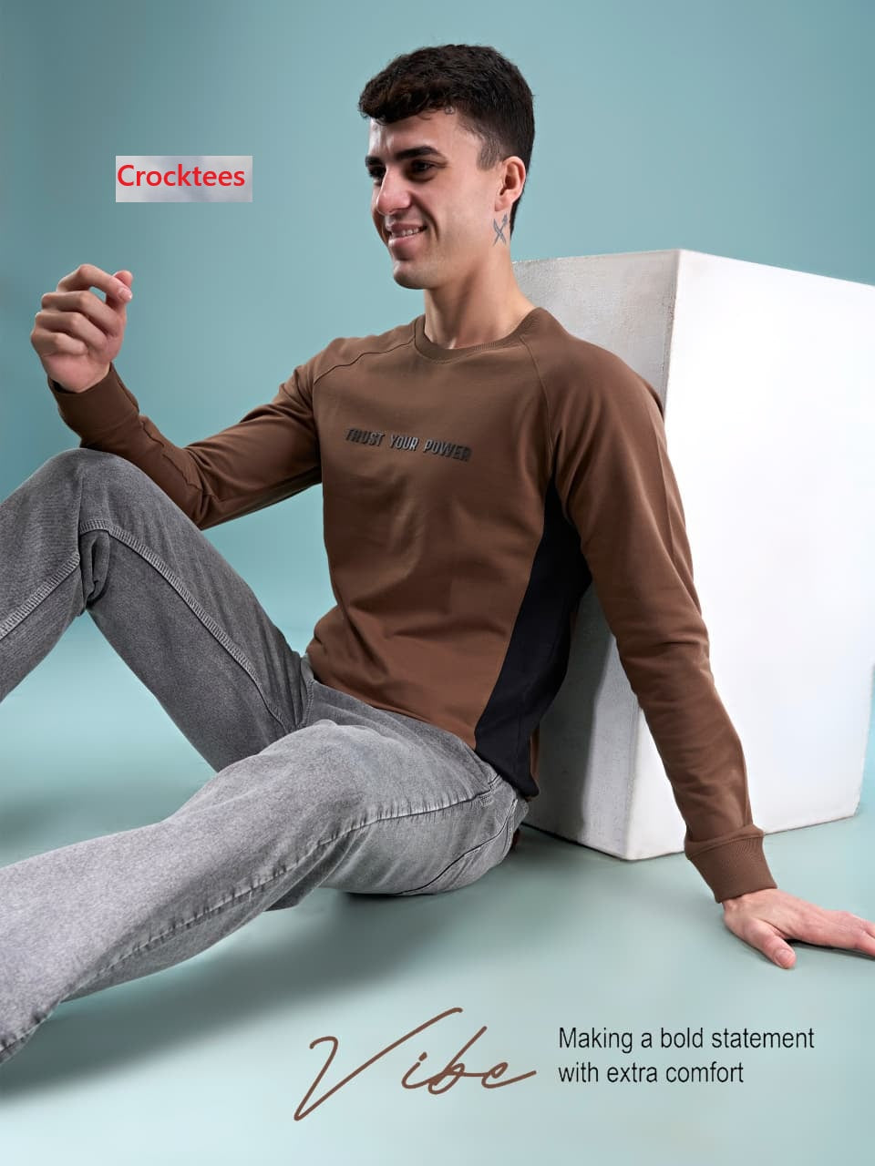 Style Jh 588 Cut And Sew Crocktees Cotton Looper Mens Tshirts Wholesale Rate