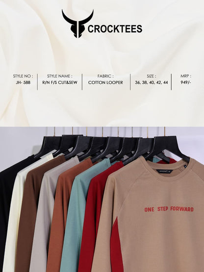 Style Jh 588 Cut And Sew Crocktees Cotton Looper Mens Tshirts Wholesale Rate