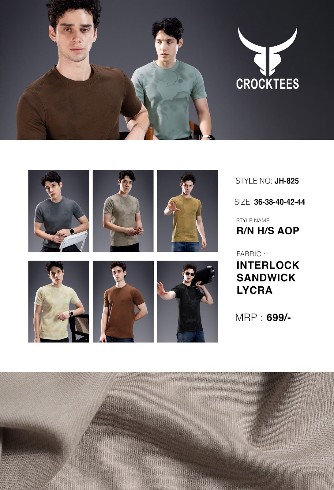Style Jh 825 Scuba Crocktees Imported Mens Tshirts Manufacturer India