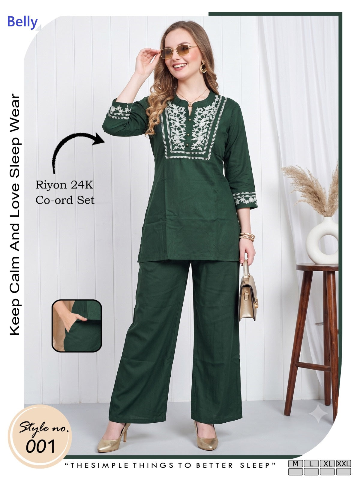 Style No 001-006 Belly Rayon 24Kg Co Ord Set Wholesale Rate