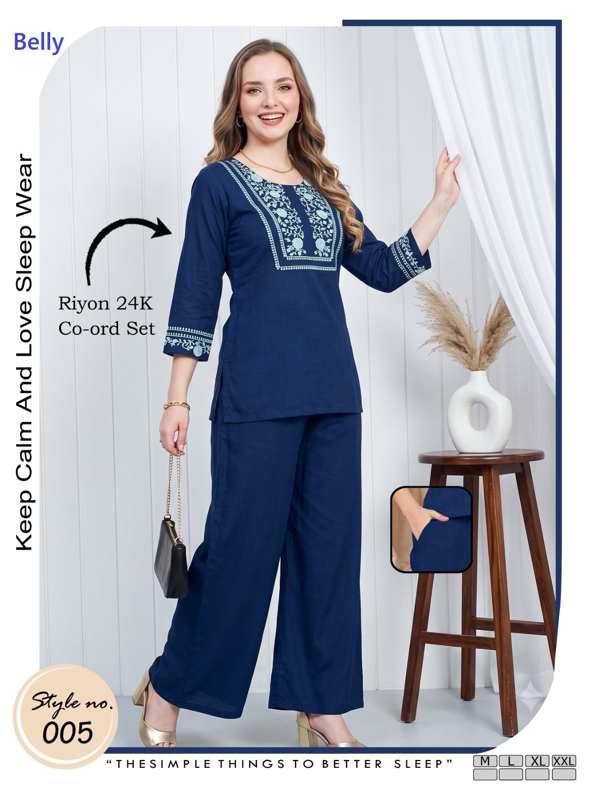 Style No 001-006 Belly Rayon 24Kg Co Ord Set Wholesale Rate