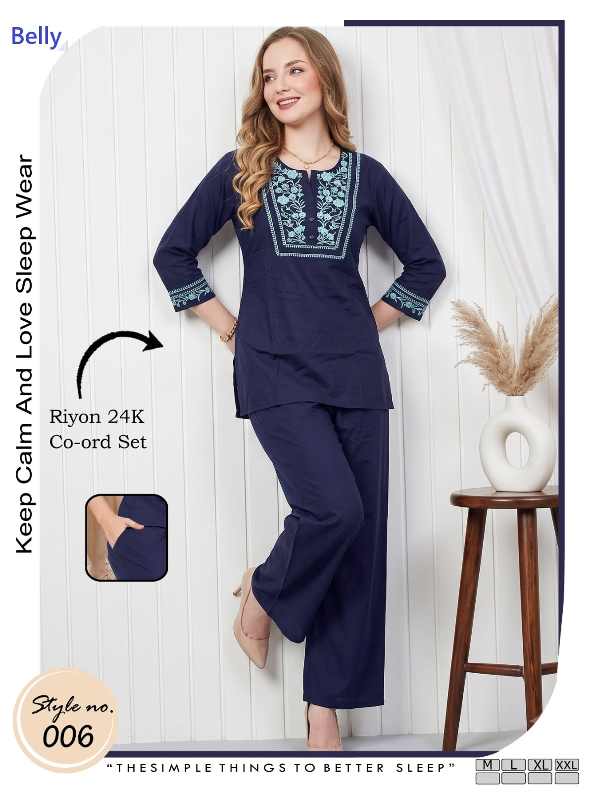 Style No 001-006 Belly Rayon 24Kg Co Ord Set Wholesale Rate