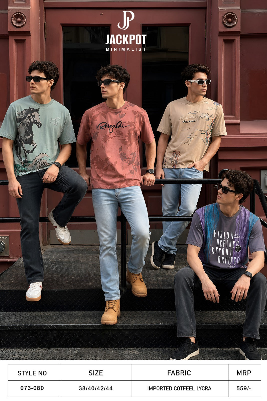 Style No 073-080 Hd Prints Jackpot Imported Mens Tshirts Wholesale Rate