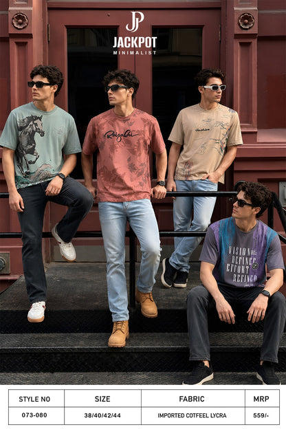 Style No 073-080 Hd Prints Jackpot Imported Mens Tshirts Wholesale Rate