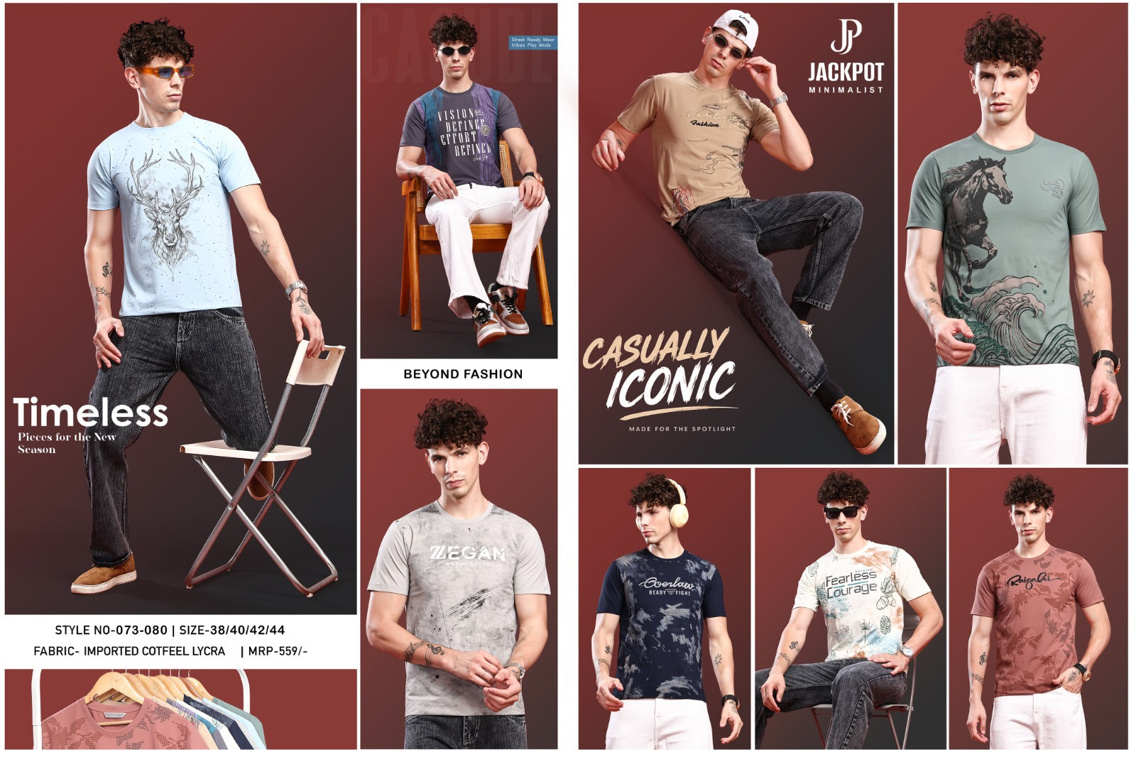 Style No 073-080 Hd Prints Jackpot Imported Mens Tshirts Wholesale Rate