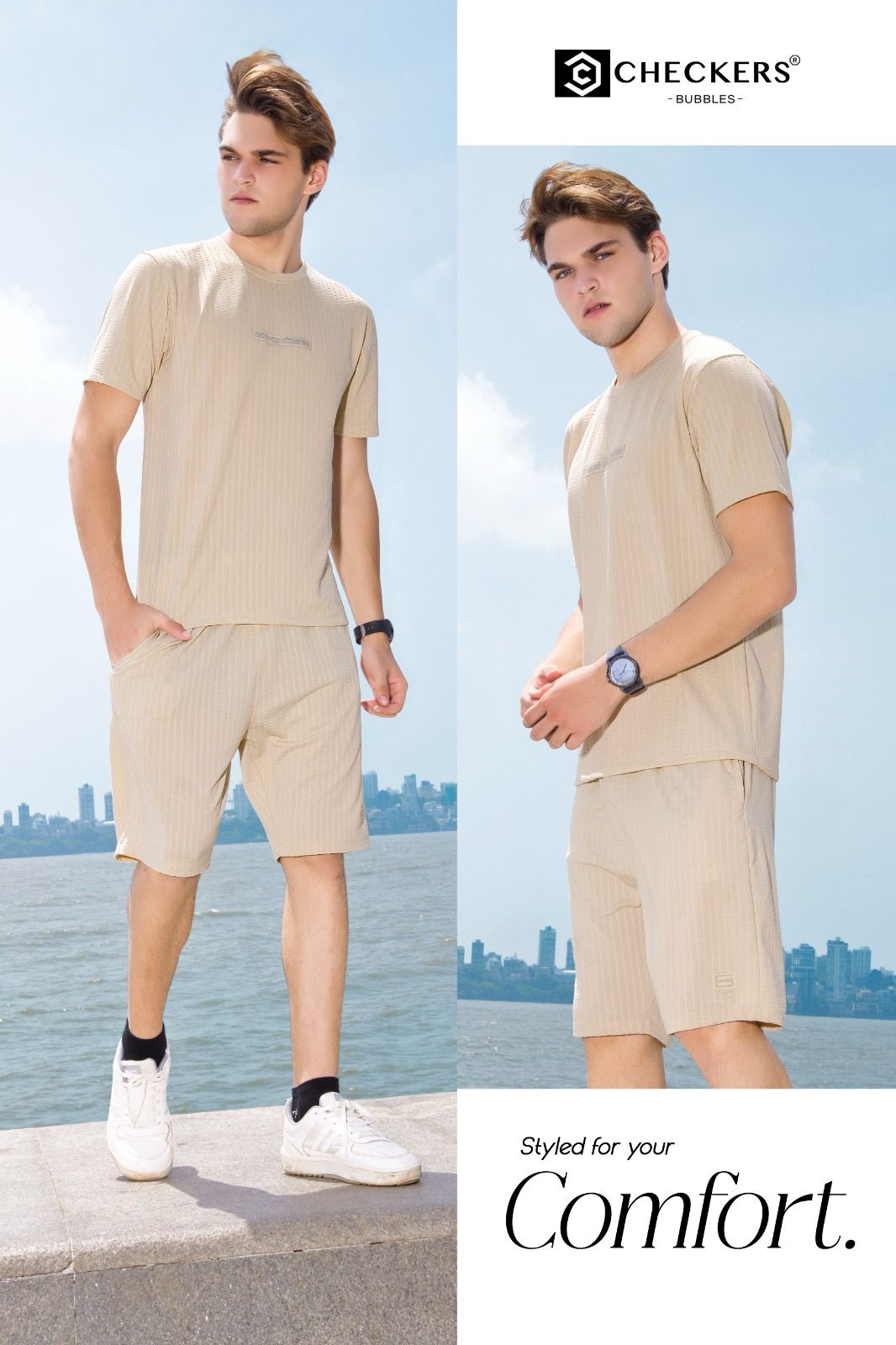 Style No 099-106 Checkers Knit Mens Co Ord Set Exporter India