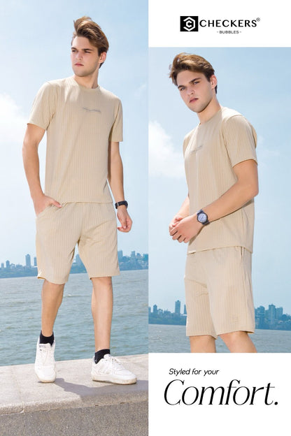 Style No 099-106 Checkers Knit Mens Co Ord Set Exporter India