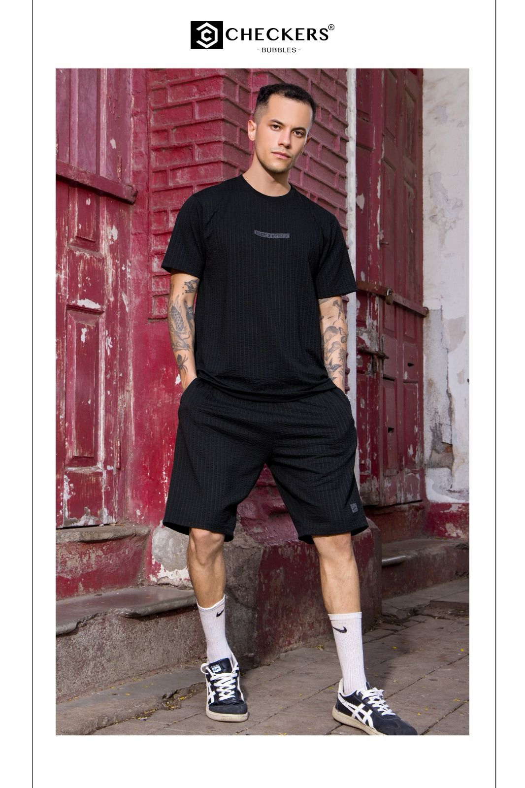 Style No 099-106 Checkers Knit Mens Co Ord Set Exporter India