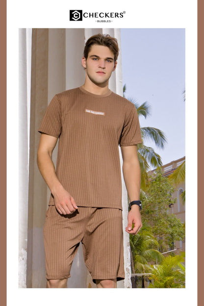 Style No 099-106 Checkers Knit Mens Co Ord Set Exporter India