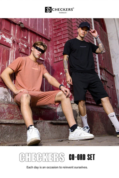 Style No 099-106 Checkers Knit Mens Co Ord Set Exporter India