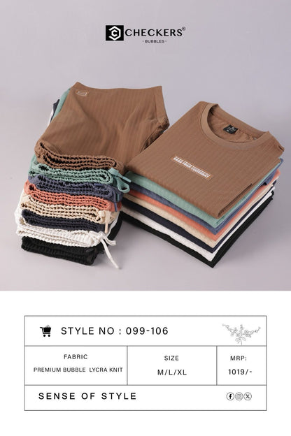 Style No 099-106 Checkers Knit Mens Co Ord Set Exporter India