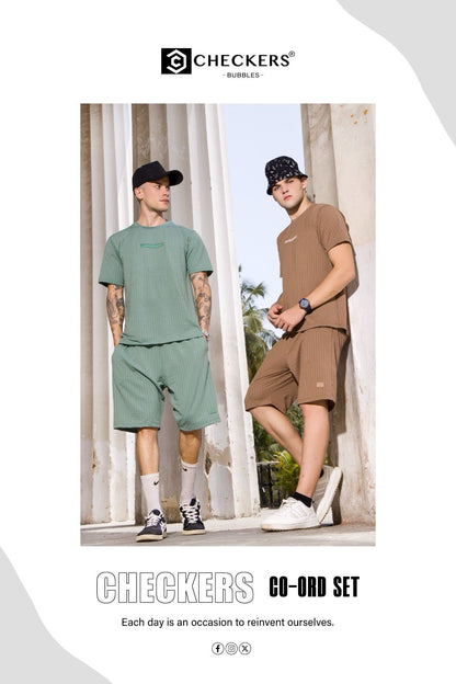 Style No 099-106 Checkers Knit Mens Co Ord Set Exporter India
