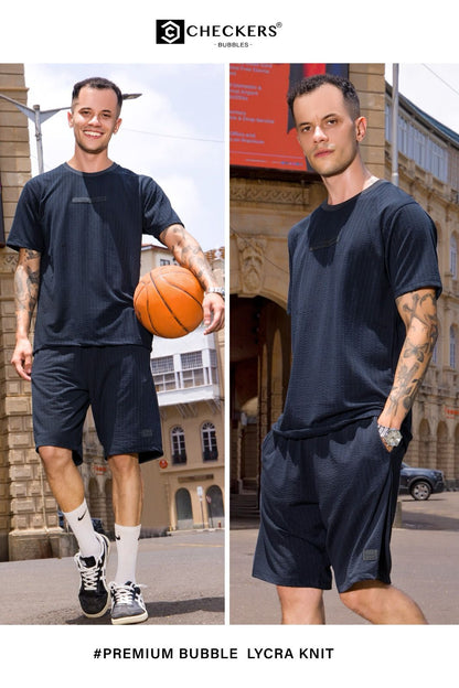 Style No 099-106 Checkers Knit Mens Co Ord Set Exporter India