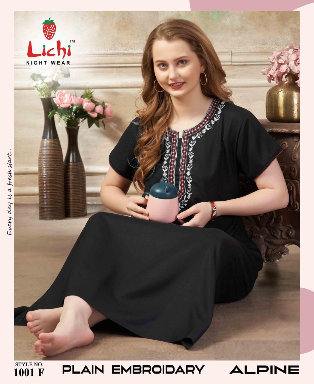 Style No 1001 Lichi Alpine Night Gowns Wholesaler