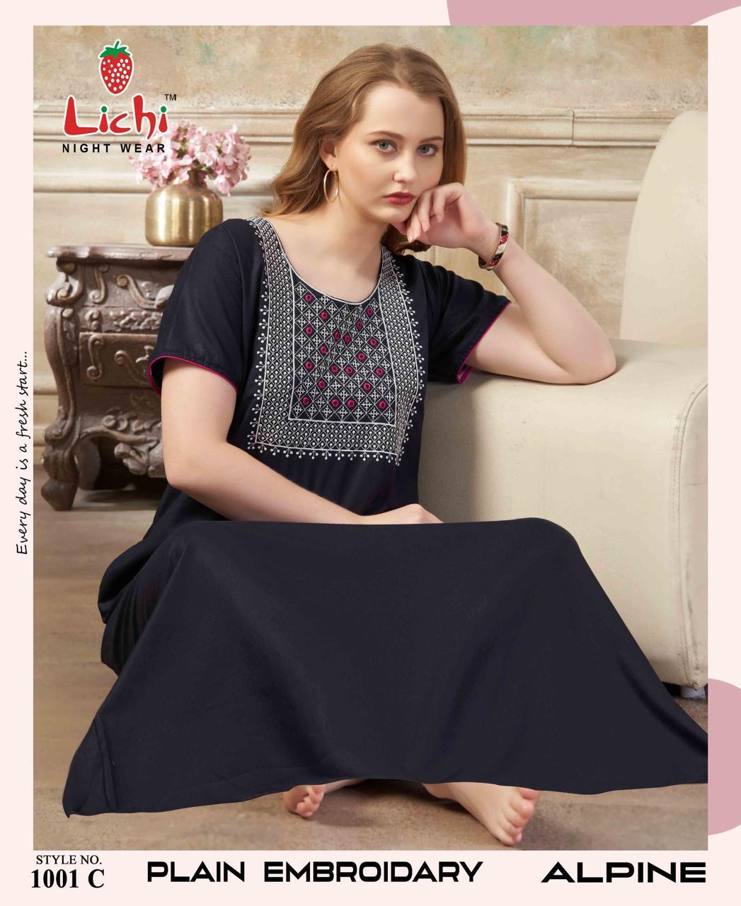 Style No 1001 Lichi Alpine Night Gowns Wholesaler