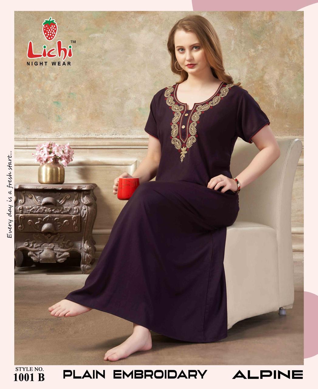 Style No 1001 Lichi Alpine Night Gowns Wholesaler