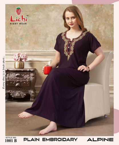 Style No 1001 Lichi Alpine Night Gowns Wholesaler