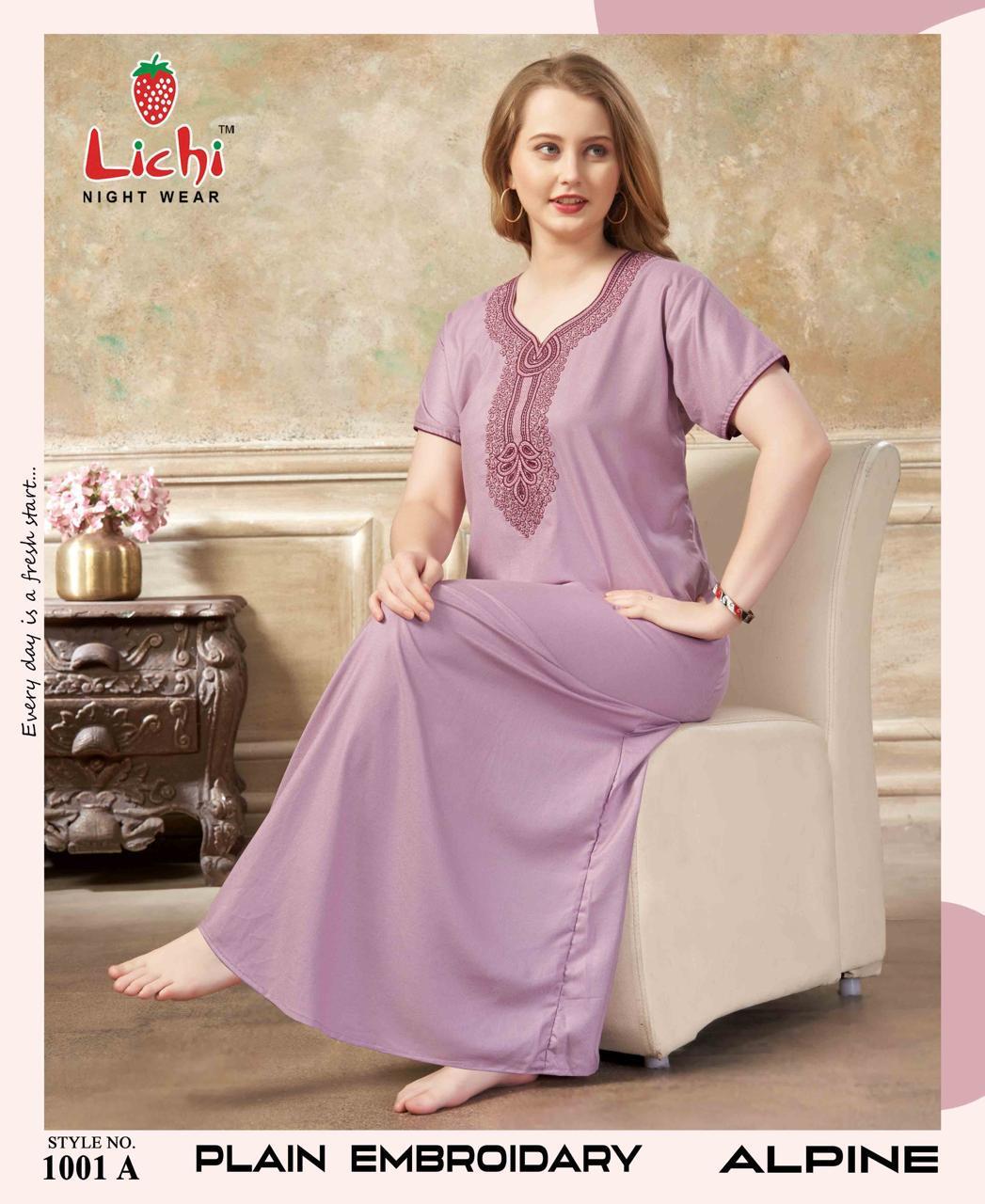 Style No 1001 Lichi Alpine Night Gowns Wholesaler