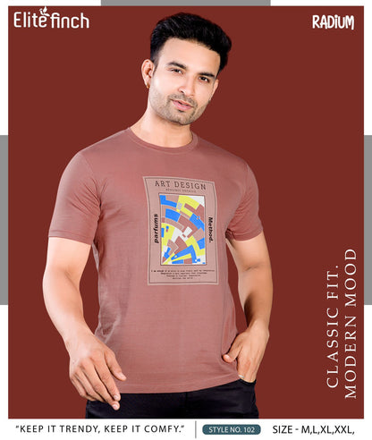 Style No 102 Elite Finch Biowash Mens Tshirts Supplier India