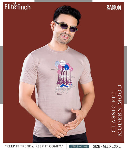 Style No 102 Elite Finch Biowash Mens Tshirts Supplier India