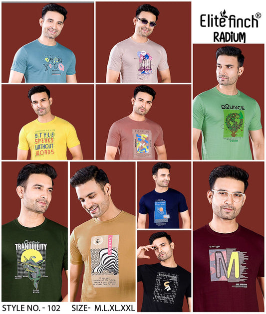 Style No 102 Elite Finch Biowash Mens Tshirts Supplier India