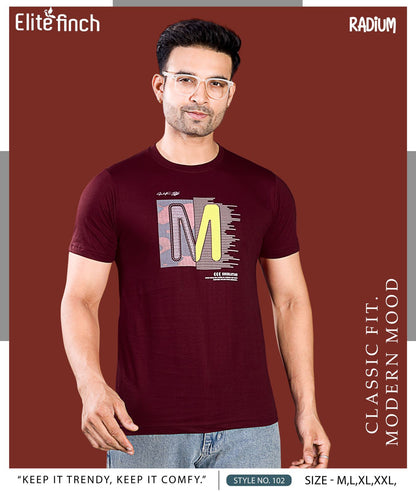 Style No 102 Elite Finch Biowash Mens Tshirts Supplier India