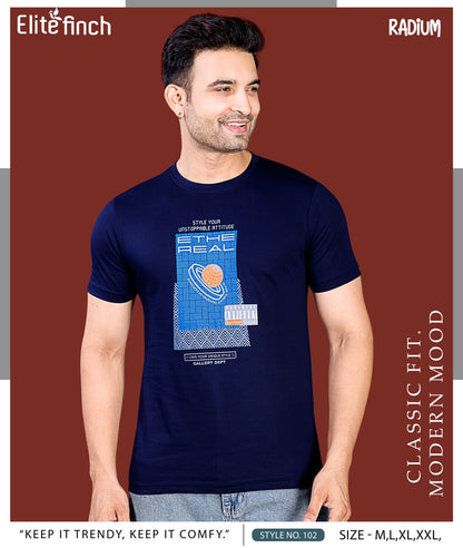 Style No 102 Elite Finch Biowash Mens Tshirts Supplier India