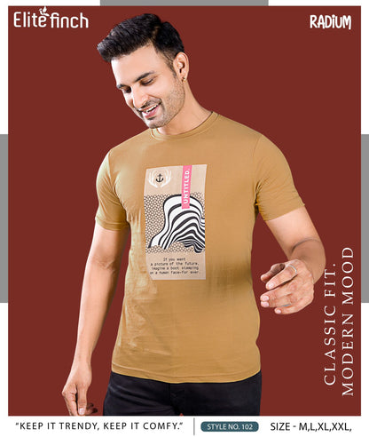 Style No 102 Elite Finch Biowash Mens Tshirts Supplier India