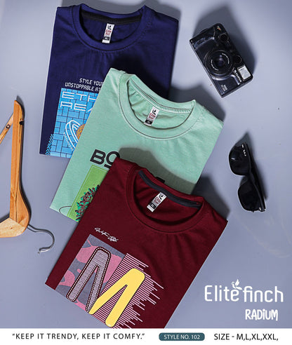 Style No 102 Elite Finch Biowash Mens Tshirts Supplier India