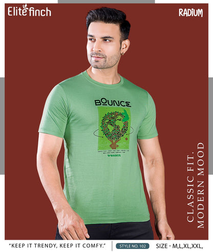 Style No 102 Elite Finch Biowash Mens Tshirts Supplier India