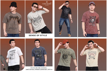 Style No 1082-1089 Checkers Looper Mens Tshirts Exporter India