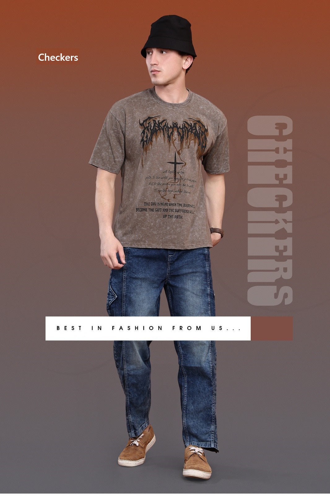 Style No 1082-1089 Checkers Looper Mens Tshirts Exporter India