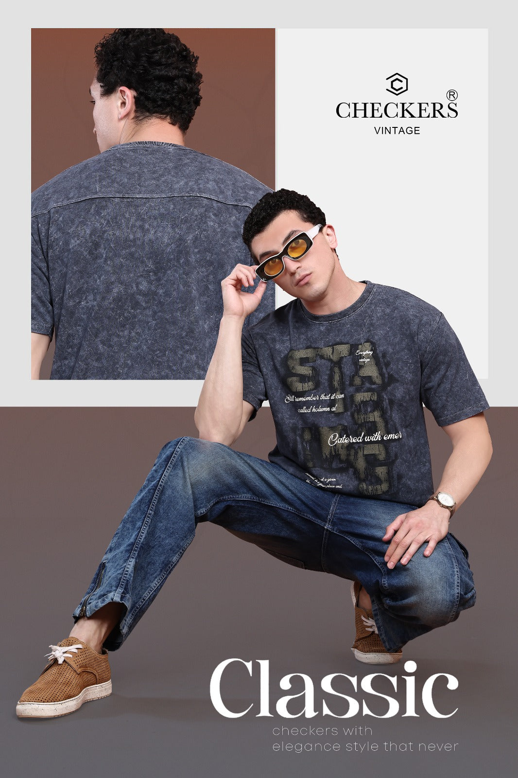 Style No 1082-1089 Checkers Looper Mens Tshirts Exporter India