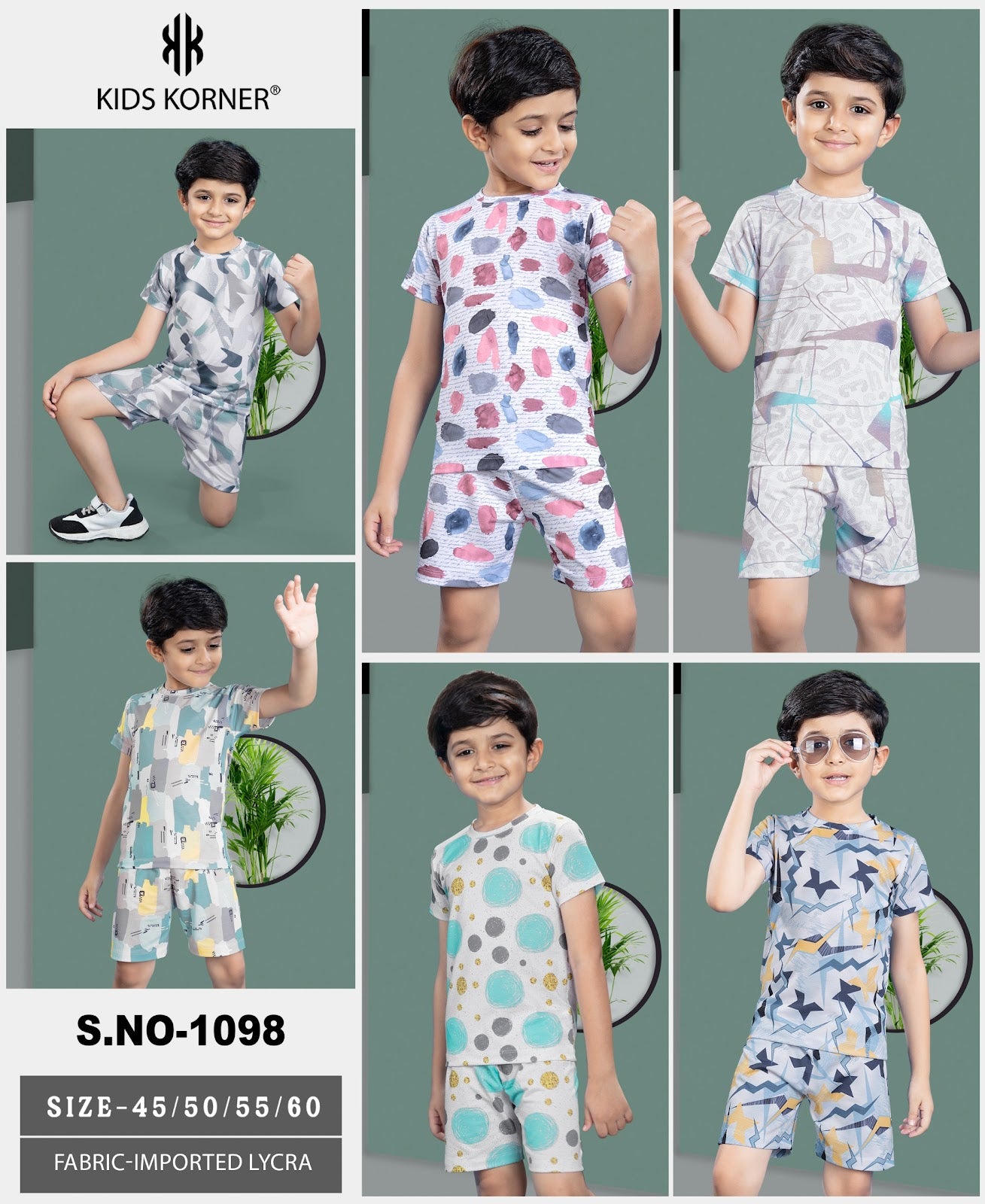 Style No 1098 Kids Korner Imported Boys Shorts Set Wholesale Price