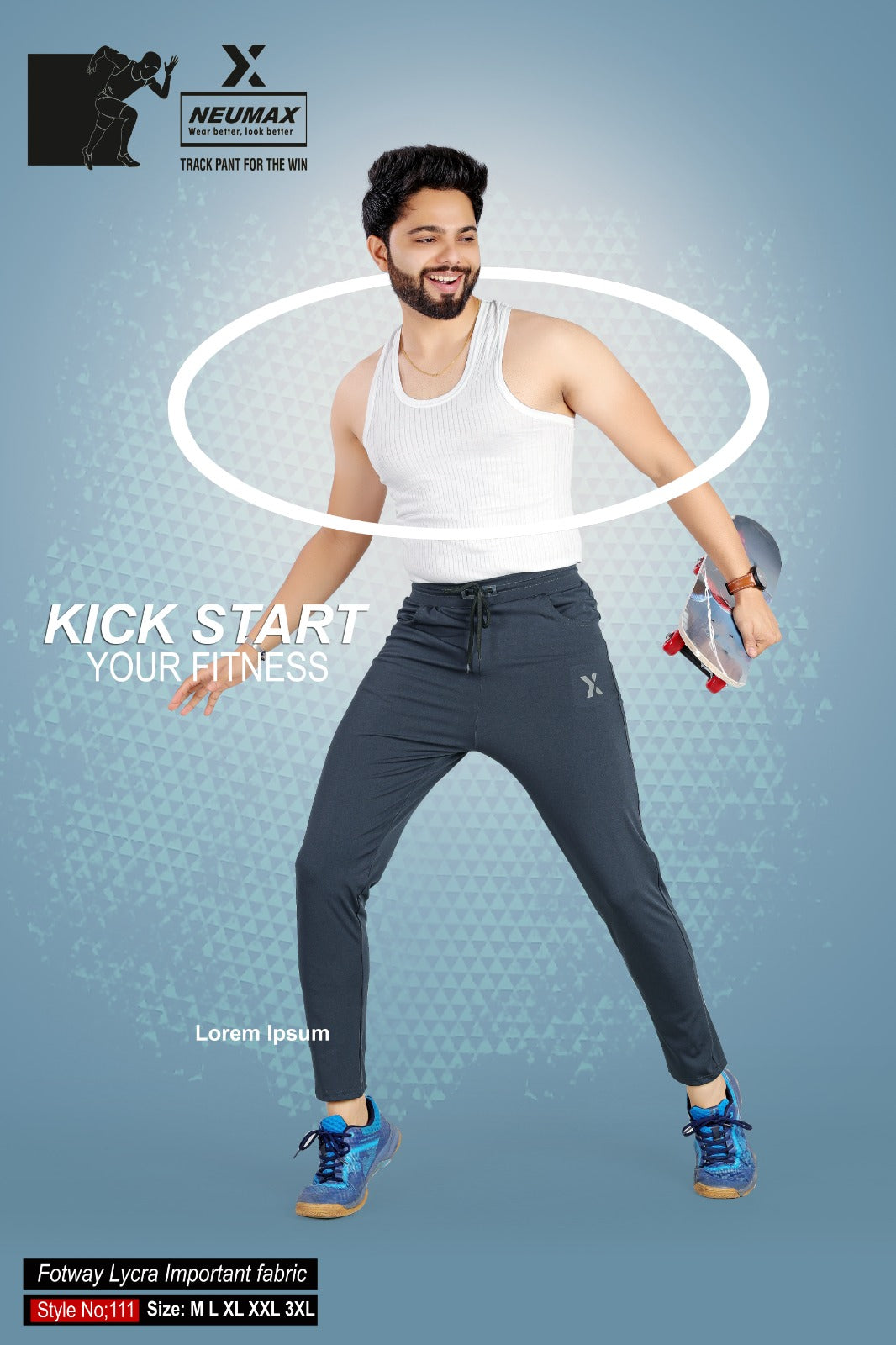 Style No 111 Neumax Lycra Mens Track Pants Exporter Gujarat