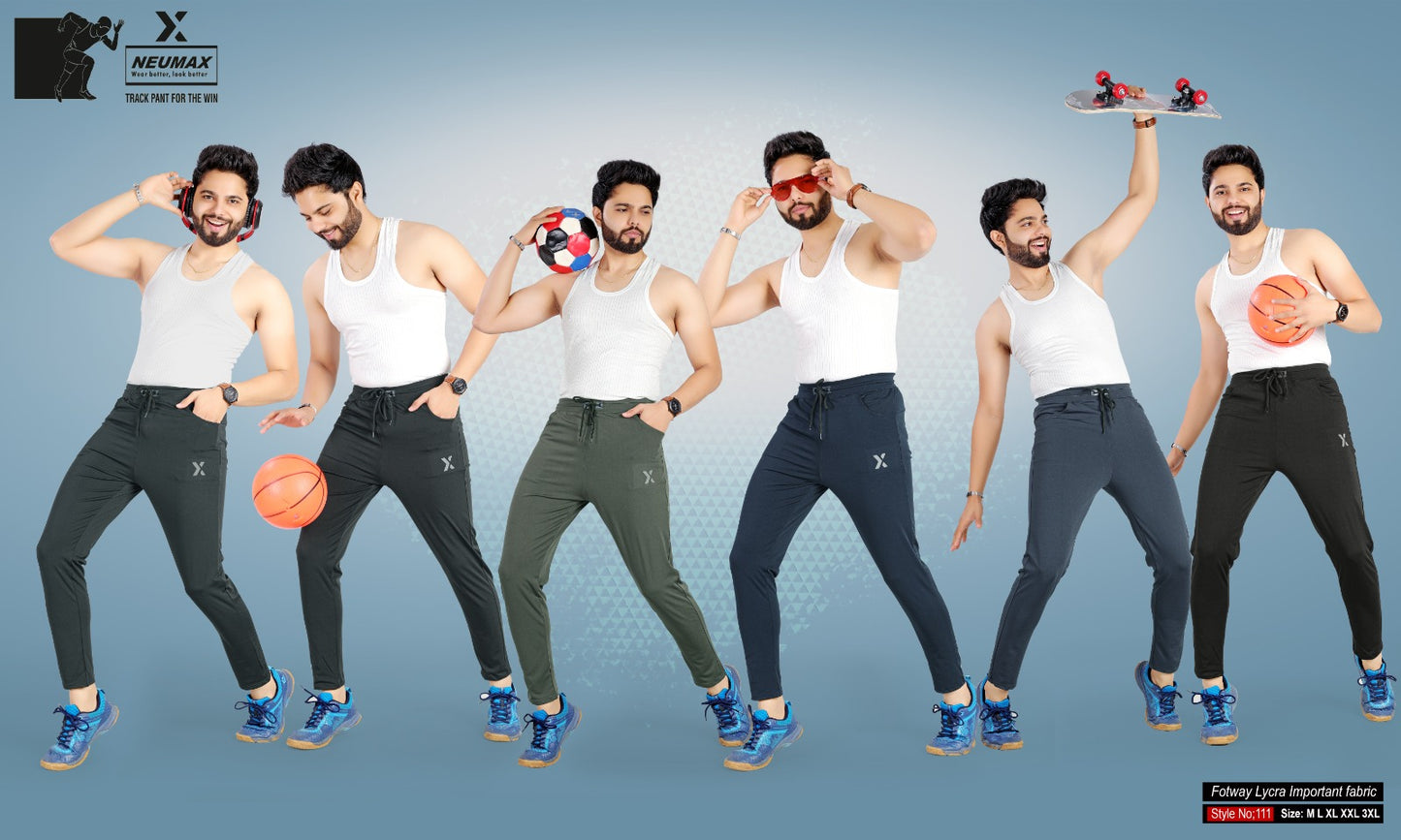 Style No 111 Neumax Lycra Mens Track Pants Exporter Gujarat