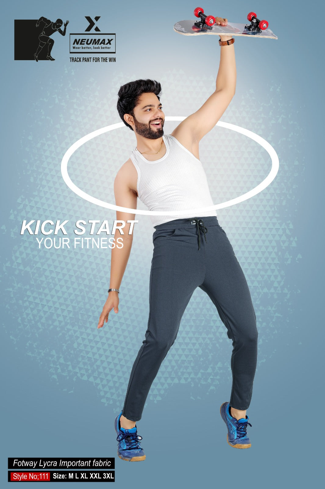 Style No 111 Neumax Lycra Mens Track Pants Exporter Gujarat