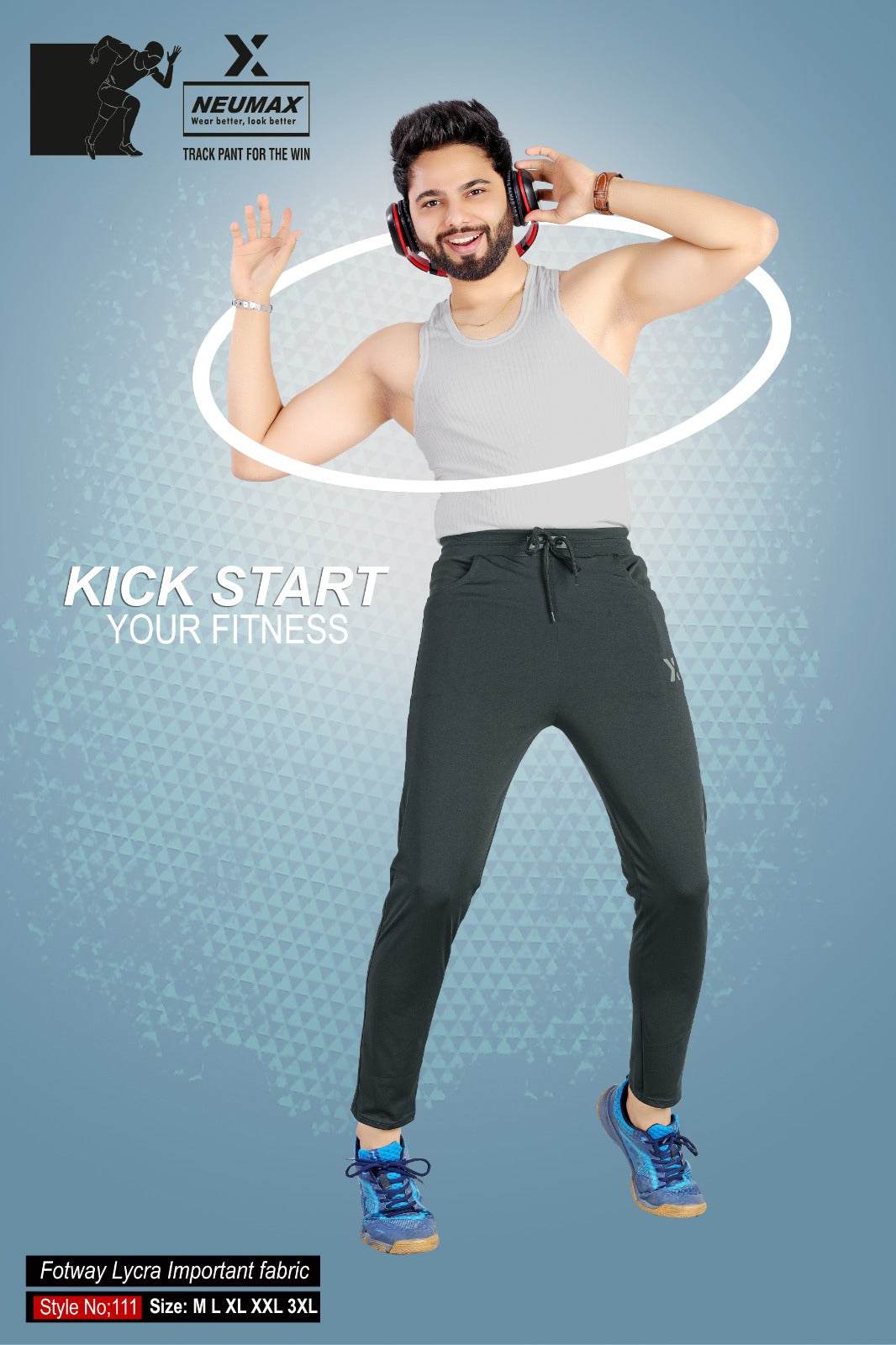 Style No 111 Neumax Lycra Mens Track Pants Exporter Gujarat