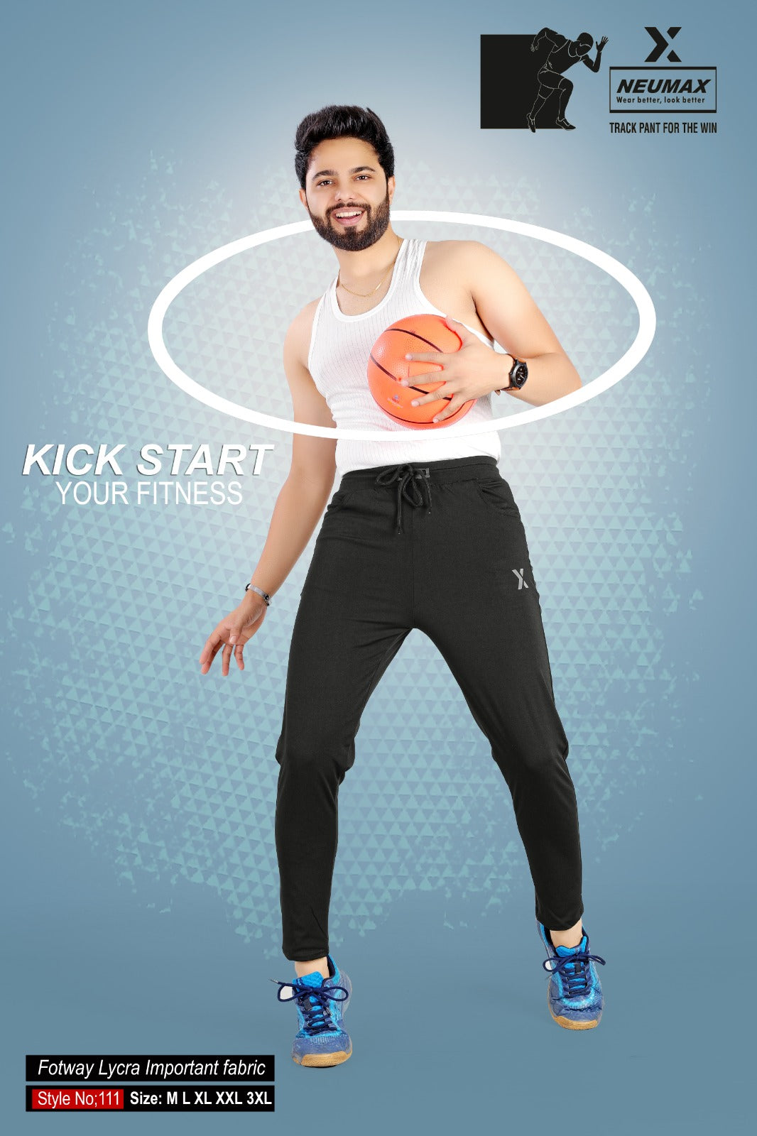 Style No 111 Neumax Lycra Mens Track Pants Exporter Gujarat