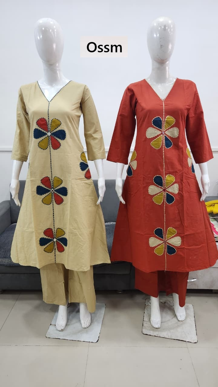 Style No 1201 Ossm Cotton Kurti Pant Set Wholesale Rate