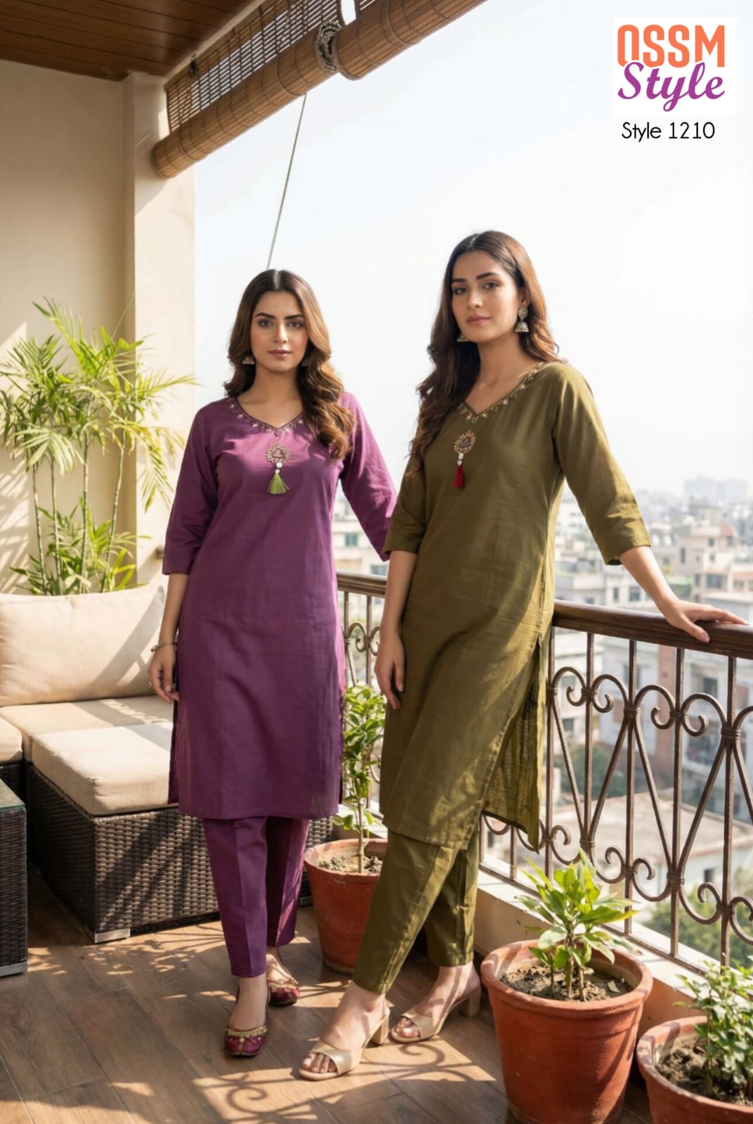 Style No 1210 Ossm Cotton Kurti Pant Set Manufacturer India