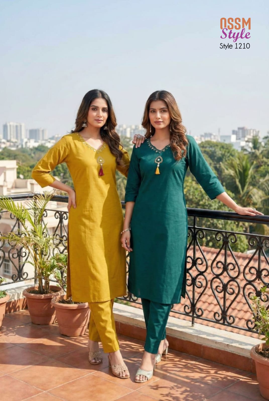 Style No 1210 Ossm Cotton Kurti Pant Set Manufacturer India